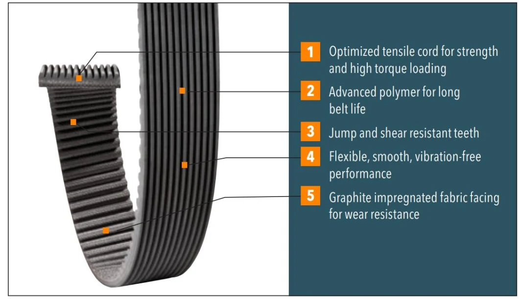 Flour Mill Belt, Teeth-Wedge Belt, Specialty Belts Engineered for Automated Milling Machines. Roller Mill Belt